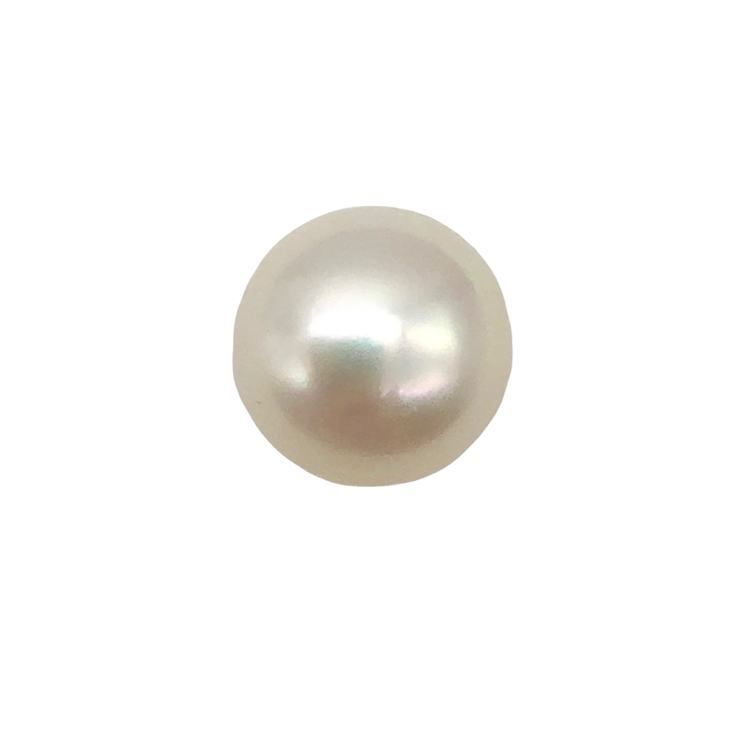 1 Premium 8.5mm 1/2 Drilled White Pearl Bead 003915A