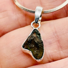 Load image into Gallery viewer, Moldavite 10.91ct Sterling Silver Free-form Pendant | 1&quot; Long | Green |
