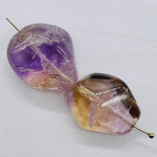Load image into Gallery viewer, Ametrine Large Nugget Pendant Beads| 21x17x12/20x16x11 | Purple/Gold | 2 Beads |
