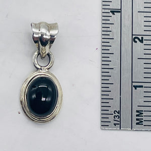 Onyx Sterling Silver Drop Pendant | 3/4" Long | Black | 1 Pendant |