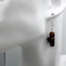 Load image into Gallery viewer, Tiger Eye Venus Goddess of Willendorf Sterling Earrings| 1 3/4&quot; Long | Bronze |
