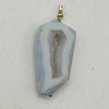 Load image into Gallery viewer, Chalcedony Druzy Designer Cut Sterling Silver Pendant | 2&quot; Long | Blue |
