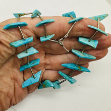 Load image into Gallery viewer, Natural Turquoise Fancy Drop Silver Tube Bead Necklace 200004

