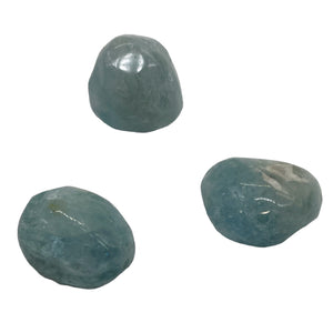 Aquamarine Smooth Nugget Bead Parcel | 22x18x15 - 21x18x16mm | Blue | 3 Beads |