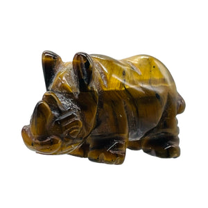 Baby Rhinoceros Tiger Eye Figurine | 1 Statue |