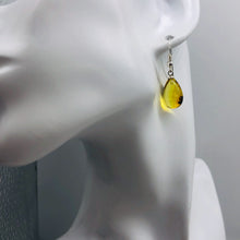 Load image into Gallery viewer, Amber Ovaloid Sterling Silver Earrings | 1 1/4&quot; Long | Yellow | 1 Pair |
