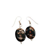 Load image into Gallery viewer, Natural Poppy Ocean Jasper Sterling Silver Earrings | Pink, Black | 1 1/4&quot; Long|
