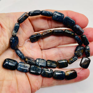 Pietersite Rectangle Bead Strand| 15x10x4mm | Deep Blue Black | 29 Beads |