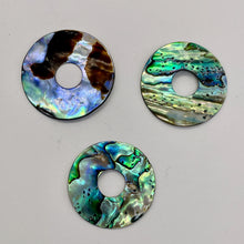 Load image into Gallery viewer, Dramatic Natural Rainbow Abalone 35mm Pi Circle! 3150C
