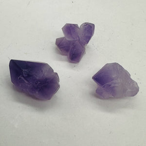 Amethyst Natural Crystals Bead Parcel | 24x17x15 to 20x16x15mm| Purple| 3 Beads|