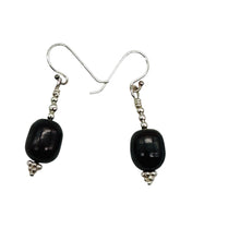 Load image into Gallery viewer, Black Cherry Freshwater Pearl Earrings | 1 1/4&quot; Long | 12x8mm Pearls | 1 Pair |
