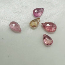 Load image into Gallery viewer, Sapphire AAA Faceted 2.1cts Parcel Briolette 4 Beads| 6x4 to 5x4mm| Pink,Orange
