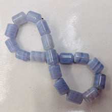 Load image into Gallery viewer, Blue Lace Agate 7&quot; Strand Tube Beads| 10x7mm | Blue | 18 Beads |
