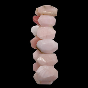 Pink Peruvian Opal Non Stretch 6" Bracelet | 190cts | 25x16x6 - 24x14x4mm |