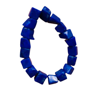 17 Indigo Lapis 4x4x4mm Cube Focal Beads 008881