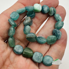 Load image into Gallery viewer, Kyanite Polished Rounded Nugget 8&quot; Strand | 10x10x6mm | Green, Silver| 22 Beads|
