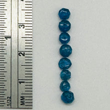 Load image into Gallery viewer, Stunning AAA Neon Blue Apatite Faceted Roundel Beads | 4x2mm | 8 Beads |
