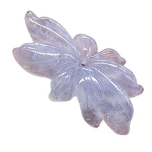 Load image into Gallery viewer, Chalcedony 16ct Hand Carved Flower Pendant Bead| 33X28X5mm| Blue| 1 Pendant Bead
