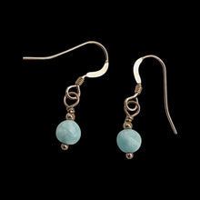 Load image into Gallery viewer, Natural Hemimorphite Rose Gold 14kgf Earrings | 1 1/2" Long | Blue | 1 Pair |
