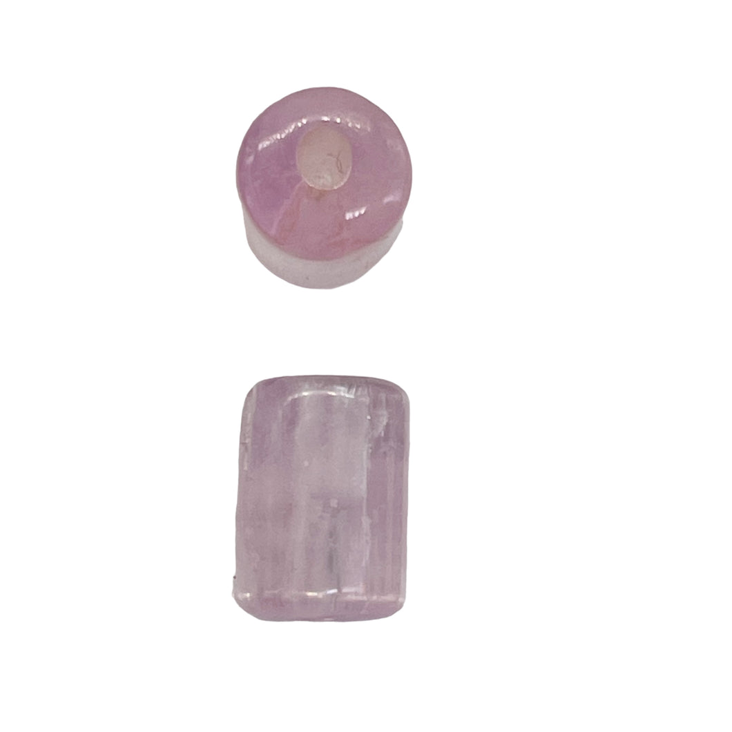 Premium Pink Kunzite 8x12mm Hexagon Tube | 2 Beads |