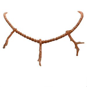 AAA Natural Salmon Branch Coral & Sterling Silver 18 inch Necklace 202600