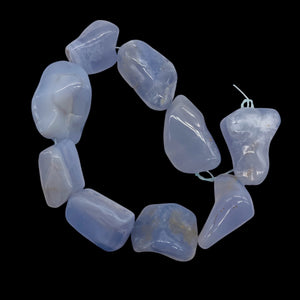 Chalcedony 8" Strand Nugget Beads | 29x21x18-21x14x14mm | Blue | 9 Beads |