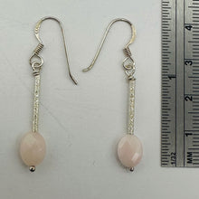 Load image into Gallery viewer, Pink Peruvian Opal Faceted Oval &amp; Stardust Sterling Silver Tube Earrings 5827B
