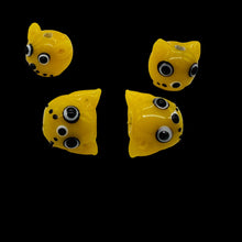 Load image into Gallery viewer, Kitty Cat Ceramic Round Beads | 15mm | Butterscotch Yellow | 4 Beads |
