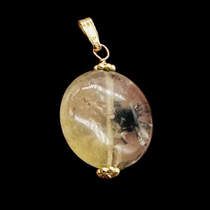 Gemmy Dendritic Peruvian Opal 14K Gold Filled Pendant | Clear Black|1 1/4" Long|