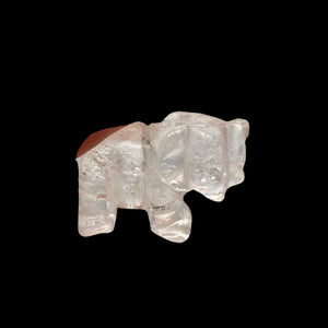 Wild Hand Carved Clear Quartz Elephant Figurine | 20x15x7mm | Clear
