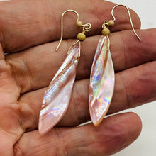 Load image into Gallery viewer, Designer Pink Mussel Shell 14K Gold Filled Earrings | 2 1/2&quot; Long |
