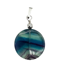 Load image into Gallery viewer, Fluorite Aurora Borealis Sterling Silver Pendant | 1 1/2&quot; Long | Blue/Purple |
