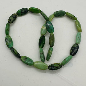 Shockingly Rare Chrysoprase Oval Bead 19x9x5mm Strand 108454
