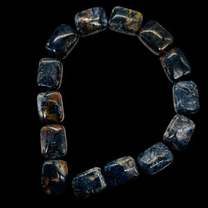 Pietersite Rectangle Bead Half-Strand | 15x10x4mm | Deep Blue Black | 14 Beads |