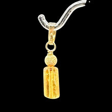Load image into Gallery viewer, Topaz Precious Faceted Crystal Drop 14K Gold Filled Pendant | 1&quot; Long | Orange |
