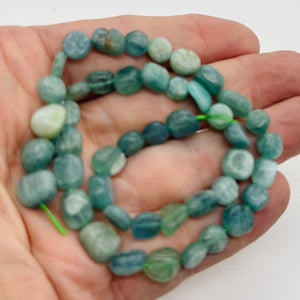 Kyanite Polished Rounded Nugget 8" Strand | 10x10x6mm | Green, Silver| 22 Beads|