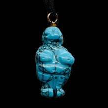 Load image into Gallery viewer, Goddess Howlite Stone Pendant Necklace | 3/4' Long | Blue, Black | 1 Pendant |
