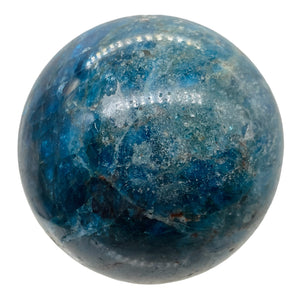 Apatite 435g Meditation Sphere | 2.63" | 66mm | Blue, White | 1 Display Specimen