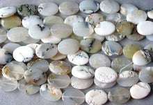 Load image into Gallery viewer, Soothing White Dendritic Opal Flat Oval Beads | 25x18x6mm | 3 Beads |
