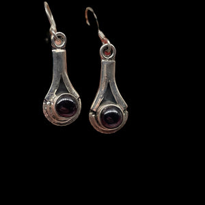 Fabulous Red Garnet Sterling Silver Drop/Dangle Earrings! | 1 1/2" Long |