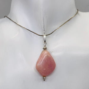 Universal Love! Rose Quartz Sterling Silver Pendant | 1 3/4" Long |