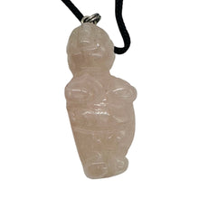 Load image into Gallery viewer, Rose Quartz Stone Goddess of Willendorf Pendant Necklace| 3/4&#39; Long | Pink |
