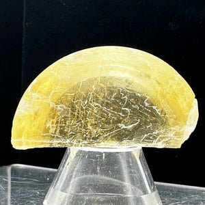 Optical Calcite Iceland Spar 44g Unique 1/4 Sphere | 48x20mm | Clear, Yellow |