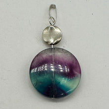 Load image into Gallery viewer, Fluorite Aurora Borealis Sterling Silver Pendant | 1 1/2&quot; Long | Blue/Purple |
