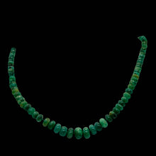 Load image into Gallery viewer, Emerald Graduated 3 to 7mm Rondelle Necklace | 26&quot; Long | 77 tcw | Green |
