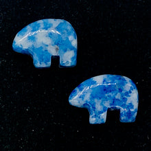 Load image into Gallery viewer, 2 Roar Hand Carved Natural Lapis Bear Beads 9252LP | 15x12x4mm | Blue and White
