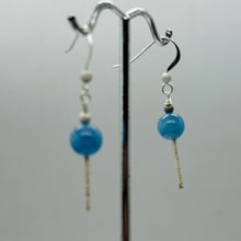 Load image into Gallery viewer, Aquamarine Sterling Silver Dangle Earrings | 2" Long | Blue | 1 Pair |
