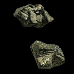 Pyrite Crystal Nugget Beads | 27x15x14mm to 24x18x11mm | Silver Gold | 2 Beads |