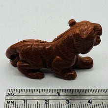 Load image into Gallery viewer, Snarling Tiger Goldstone Carved Figurine | 1 Statue | | 2 x 1 1/4 | Red
