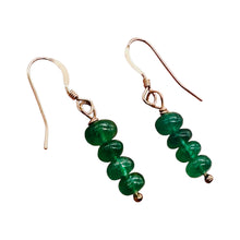 Load image into Gallery viewer, Emerald AAA Gemstone Earrings with 14K Rose Gold Filled Findings| 1" Long "
